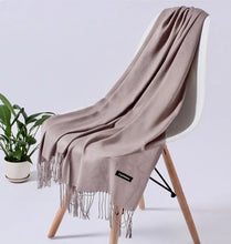 Solid Silky Soft Cashmere Pashmina Wrap Scarves with Tassels in 17 Colors