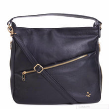 CARBOTTI 1750 Luxurious Italian Leather Shoulder Handbag - Black