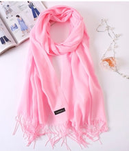 Solid Silky Soft Cashmere Pashmina Wrap Scarves with Tassels in 17 Colors