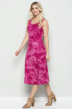 Tie Dye Stretchy Knit Tank Dress- Burgundy