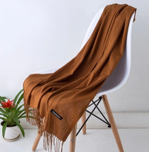 Solid Silky Soft Cashmere Pashmina Wrap Scarves with Tassels in 17 Colors