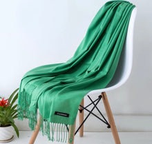 Solid Silky Soft Cashmere Pashmina Wrap Scarves with Tassels in 17 Colors