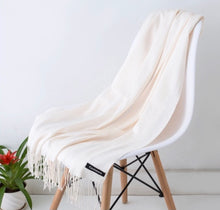 Solid Silky Soft Cashmere Pashmina Wrap Scarves with Tassels in 17 Colors