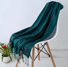 Solid Silky Soft Cashmere Pashmina Wrap Scarves with Tassels in 17 Colors
