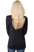 Black or Pink Crisscross V-Neck Ruffle Detail Long Sleeve Top