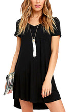 V-neck Pocket Shirt Dress - Black