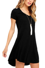 V-neck Pocket Shirt Dress - Black
