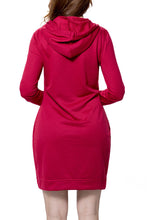 Pocket Front Hoodie Mini Dress- Burgundy