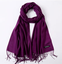 Solid Silky Soft Cashmere Pashmina Wrap Scarves with Tassels in 17 Colors