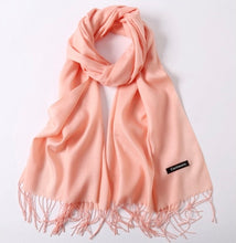 Solid Silky Soft Cashmere Pashmina Wrap Scarves with Tassels in 17 Colors