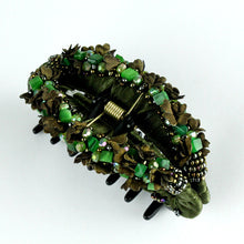 Large Hair Clip Claw - Dark Green Multi