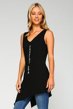 Black Grinding Tank Top With Letter Print