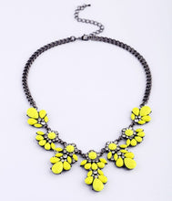 Bright Yellow Black Chain Fashion Necklace
