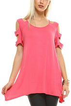 Coral Knit Sleeve Ladder Tunic Top