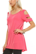 Coral Knit Sleeve Ladder Tunic Top
