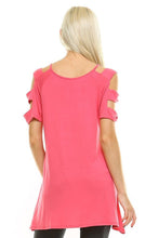 Coral Knit Sleeve Ladder Tunic Top
