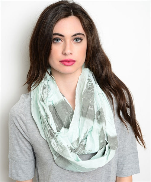 Mint City Of London Print LightweightScarf
