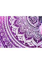 Round Picnic Beach Throw Blanket Home Decor Tapestry - Purple