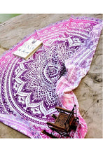 Round Picnic Beach Throw Blanket Home Decor Tapestry - Purple