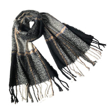 Acrylic Plaid Winter Scarves with Tassels in 5 Colors