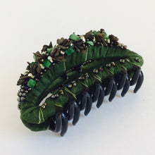 Large Hair Clip Claw - Dark Green Multi