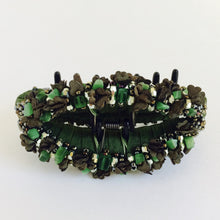 Large Hair Clip Claw - Dark Green Multi