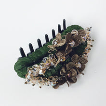 Army Green Large Strong Flower Hair Clip Claw