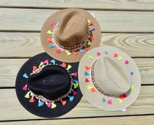 Light Brown Multicolor Tassel Knitted Straw Beach Sun Hat
