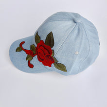 Light Blue Floral Embroidered Trucker Hat