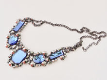 Blue and Silver Immitation Gemstone Necklace