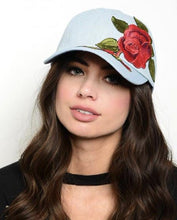 Light Blue Floral Embroidered Trucker Hat