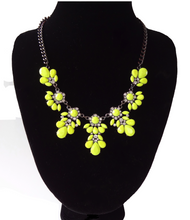 Bright Yellow Black Chain Fashion Necklace