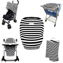 Multi Use Baby Nursing Scarf, Car Seat Canopy Cover- Black stripes