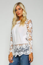 White Long Sleeve Lace Top