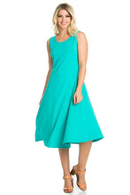 Mint Knit A-Line Sleeveless Stretchy Casual Tank Dress