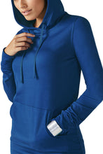Pocket Front Hoodie Mini Dress- Blue