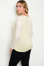 Ivory Cream Long Sleeve Lace Top - Plus Size