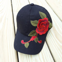 Black Floral Embroidered Trucker Hat