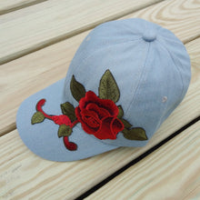 Light Blue Floral Embroidered Trucker Hat