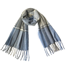 Acrylic Plaid Winter Scarves with Tassels in 5 Colors