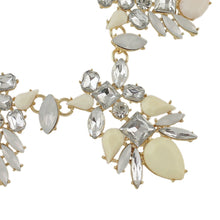 Ivory Crystal Gold Tone Flower Necklace
