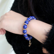 Blue Beads Elastic Anchor Bracelet