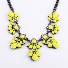 Bright Yellow Black Chain Fashion Necklace