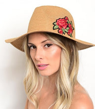 Ivory Straw Knitted Floral Detail Beach Sun Summer Hat