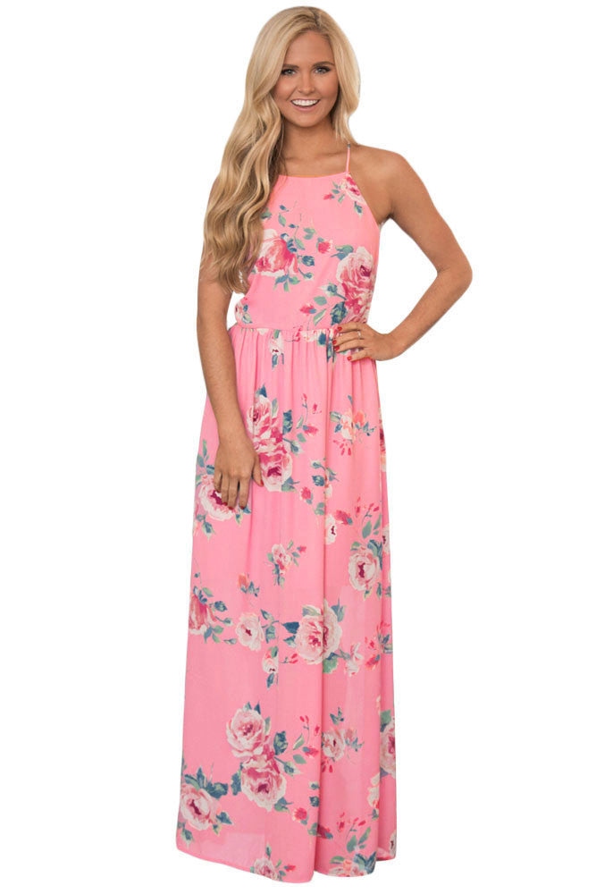 Pink Floral Maxi Dress – Lady Laila Boutique