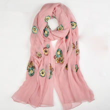 Embroidered Scarf - Pink