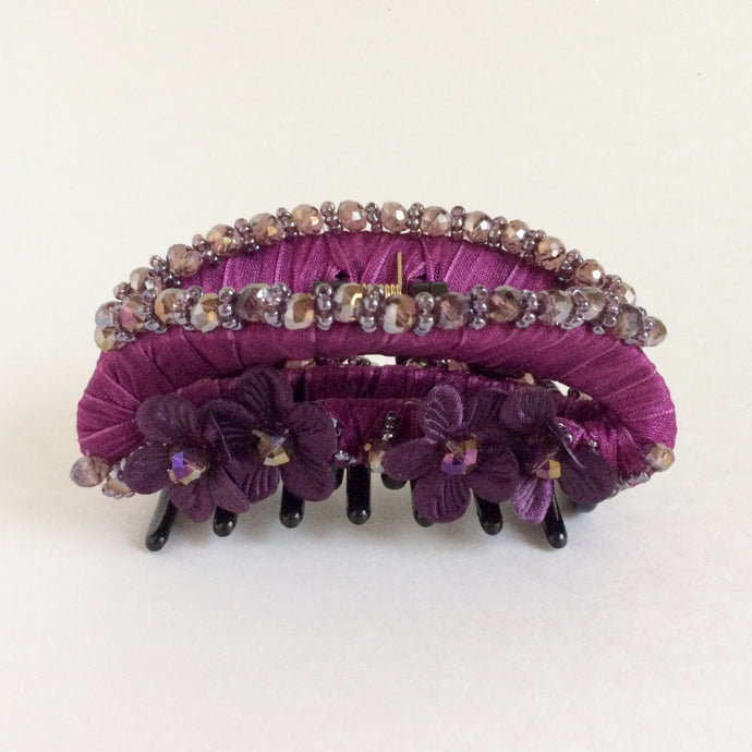 Large Strong Flower Hair Clip Claw - Magenta
