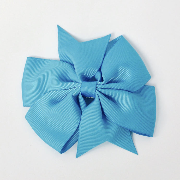 Girls 4 1/4” Large Hair Bow Clip - Turquoise