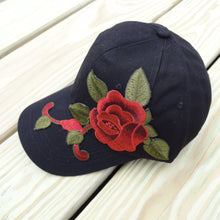 Black Floral Embroidered Trucker Hat