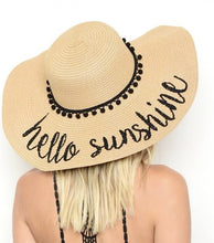 Ivory 'Hello Sunshine' Embroidered Floppy Sun Straw Hat